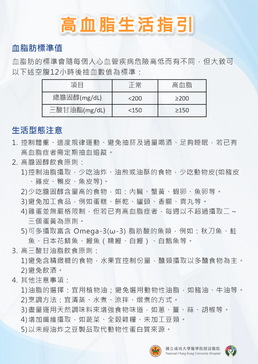 高血脂生活指引